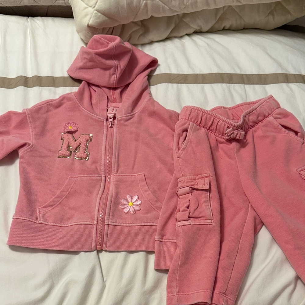 Cat & Jack Pink Kids Hoodie and Jogger Set